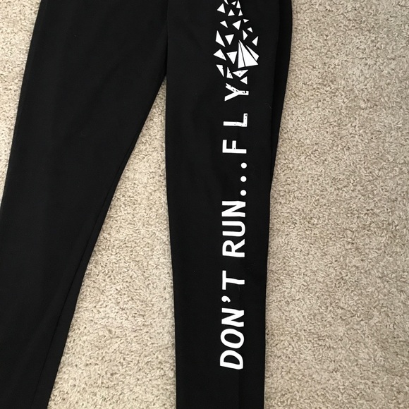 FINAL PRICE Size XL Danskin black leggings “Don’t Run, Fly” NWT - Picture 4 of 7